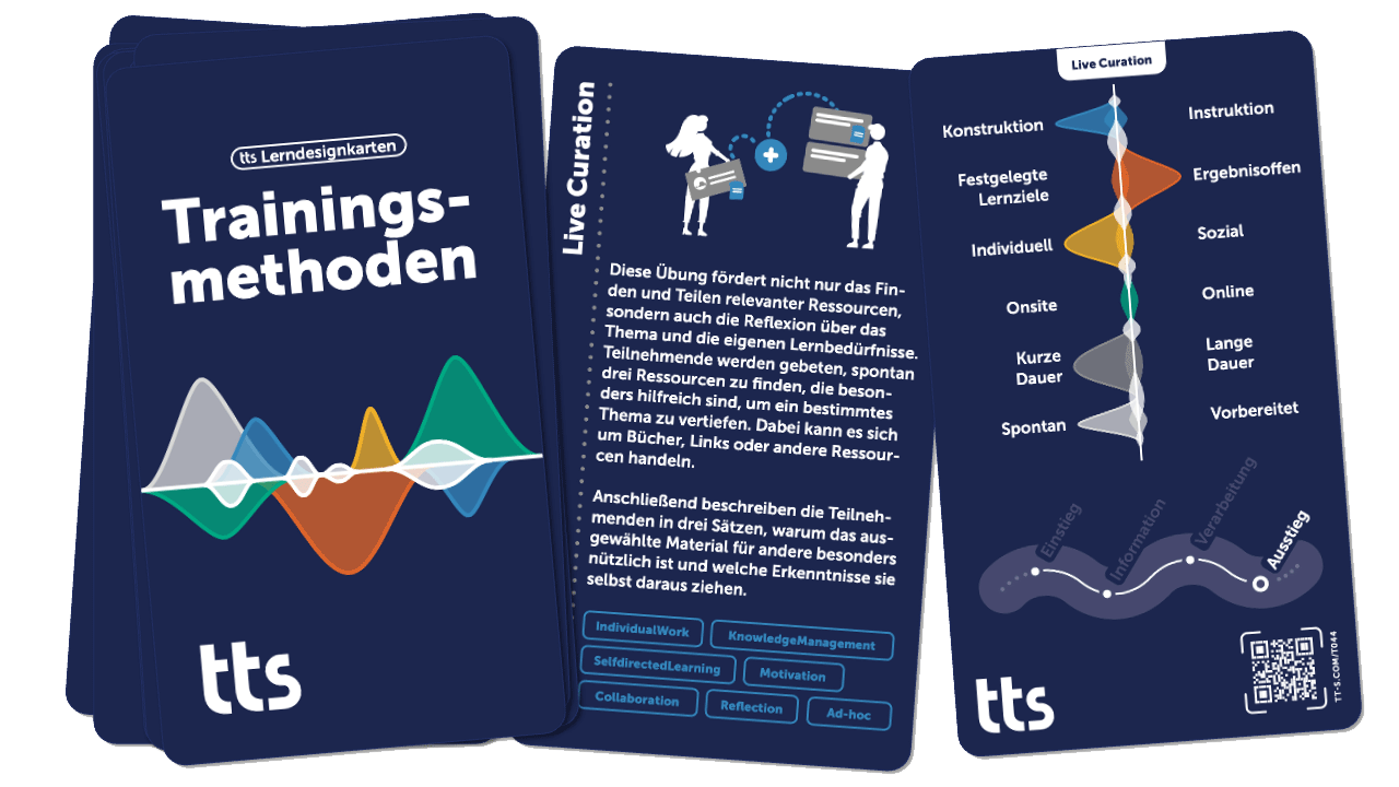 tts Lerndesignkarten Trainingsmethoden: Trainings lebendig und erinnerungswürdig zu gestalten